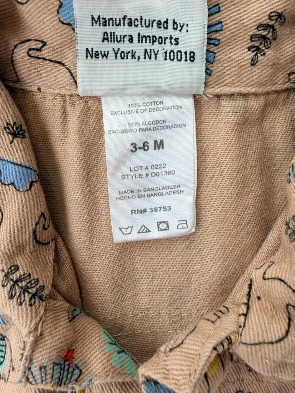 Tan Safari Print Baby One-Piece Bodysuit - Picture 9 of 9